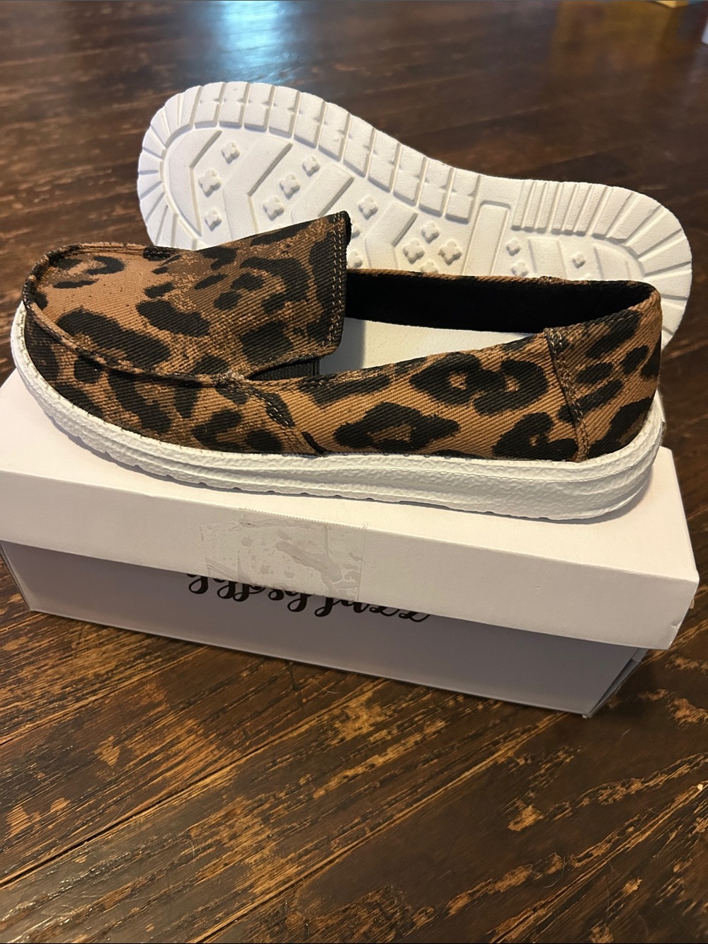 NEW! Gypsy Jazz Leopard Print Canvas Slip-On Loafers in Brown and Black